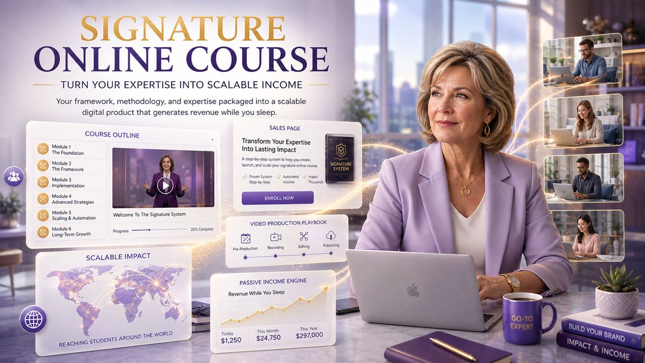 Signature Course Authority Engine — package your expertise into a scalable digital course that generates revenue at scale